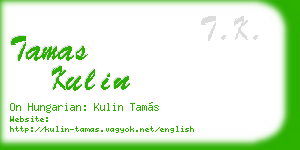 tamas kulin business card